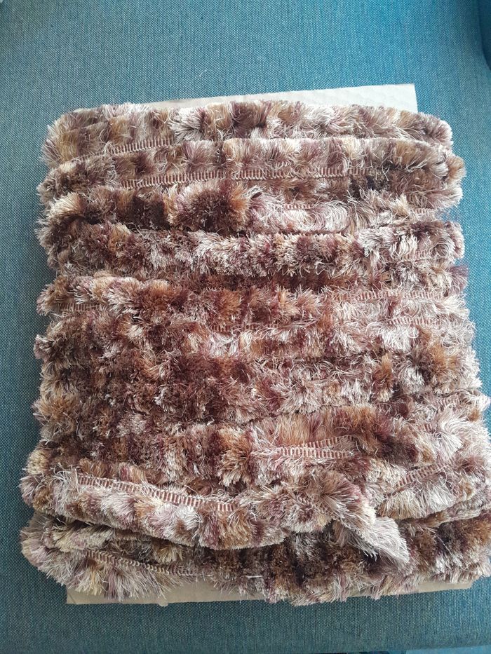 21m50 de ruban à frange marron beige effet 3cm de large passementerie