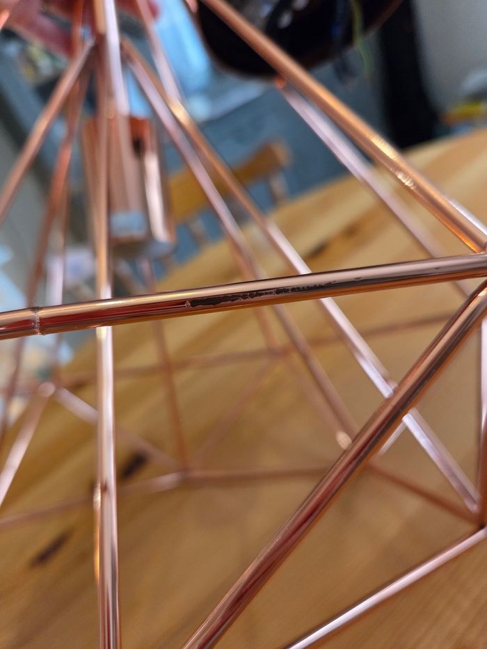 Suspension luminaire forme diamant or rose - photo numéro 4