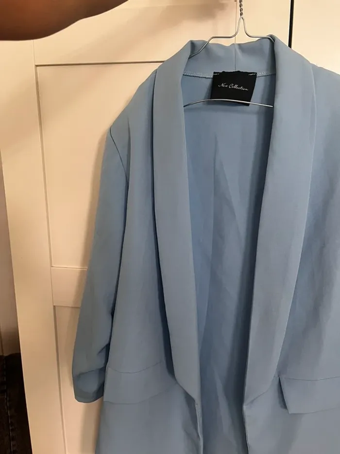 Ensemble bleu clair short et veste - photo numéro 8