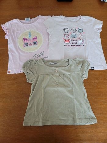 Lot de 3 Tee-shirt manches courtes filles 4 ans