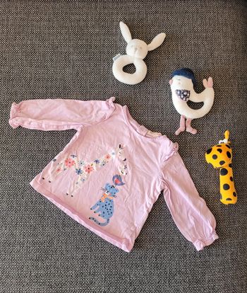 T-shirt fille manches longues DPAM 12 mois