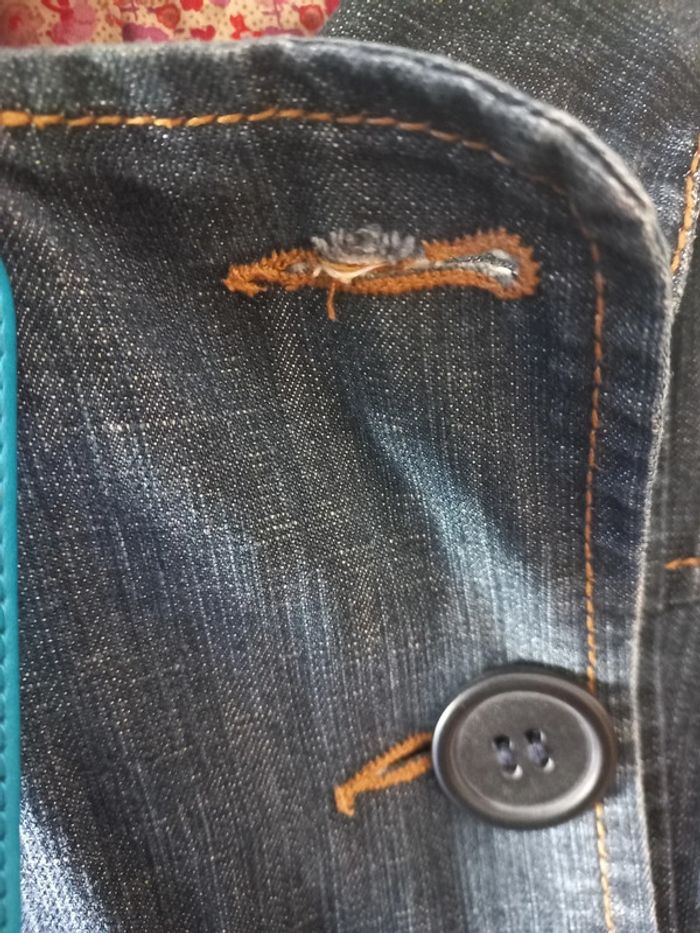 Veste en jean doublure fleurie - photo numéro 6