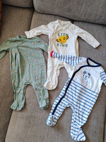 Lot pyjamas bébé 6 mois coton Disney 