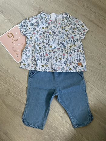 Ensemble blouse et pantacourt carrément beau 9 mois