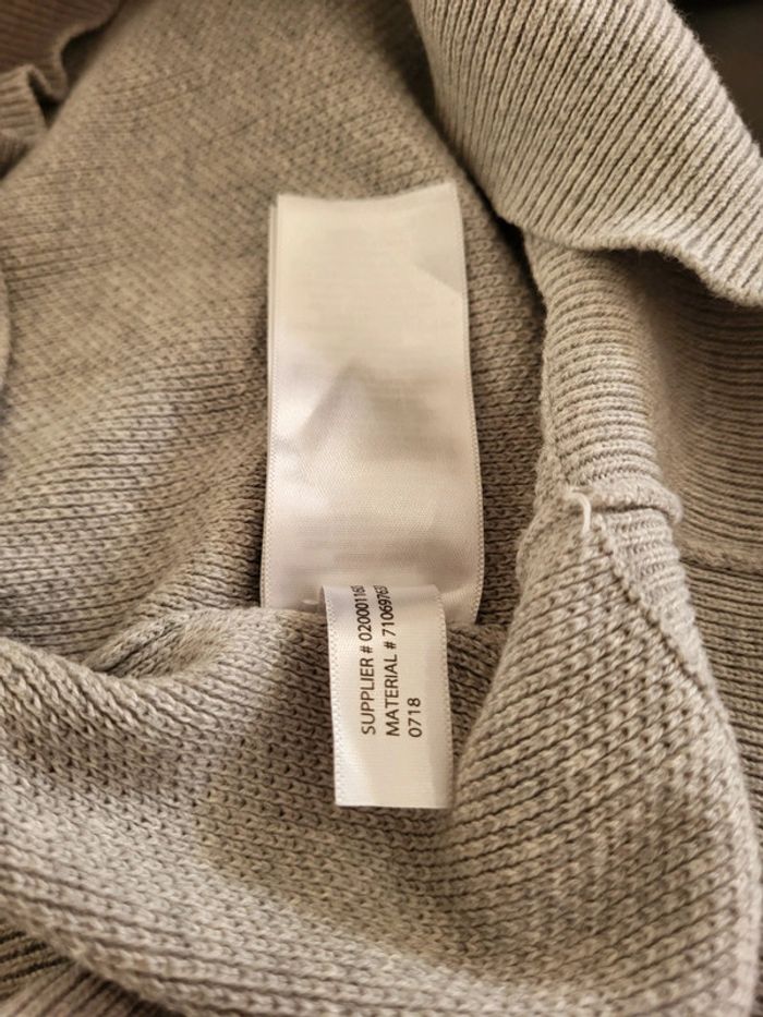 Pull quart zip Ralph Lauren gris pima cotton logo brodé gris 100% coton - XL - photo numéro 12
