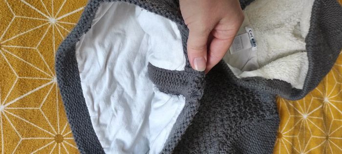 Gilet laine doublé  coton  capuche toute douce - photo numéro 4