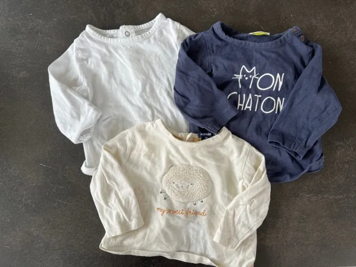 Lot de trois t-shirts manches longues