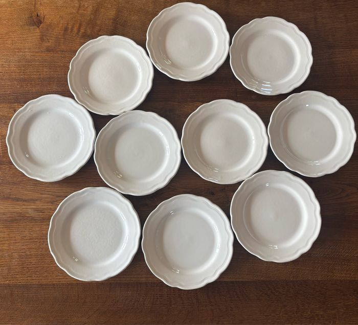 Lot de 10 assiettes À dessert blanches idéal pour fête ou décoration - photo numéro 2