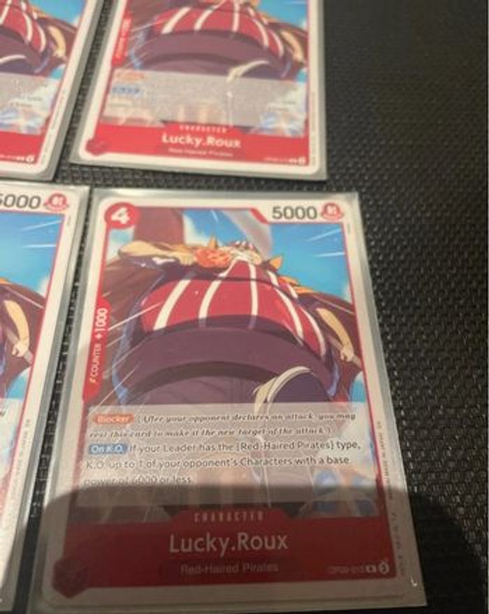 Lot x4 carte Lucky Roux OP09-015 rare playset anglais One Piece TCG - photo numéro 3