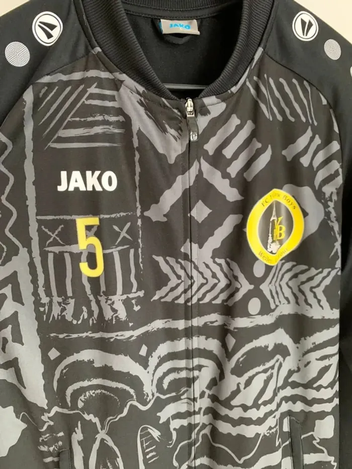 Zipper à capuche noir football taille L - photo numéro 2