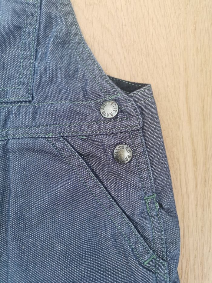 Salopette en coton bleu jeans bébé garçon 18mois petit bateau Tbe - photo numéro 4