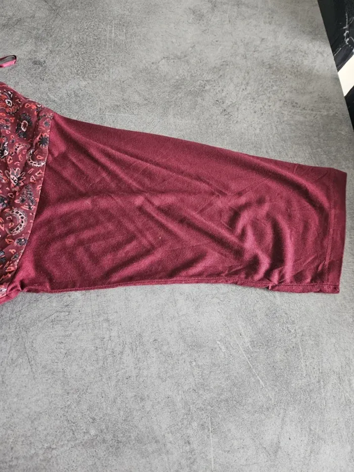 Blouse manches 3/4 femme - Taille 5 (44 / XXL) - Bréal - Bordeaux sérigraphie avec strass - photo numéro 7