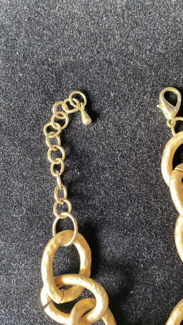 Parure collier et bracelet fantaisie chaîne dorée et strass - photo numéro 7