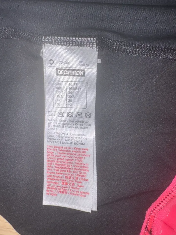 Débardeur de sport Domyos noir et rose avec brassière intégrée - photo numéro 5