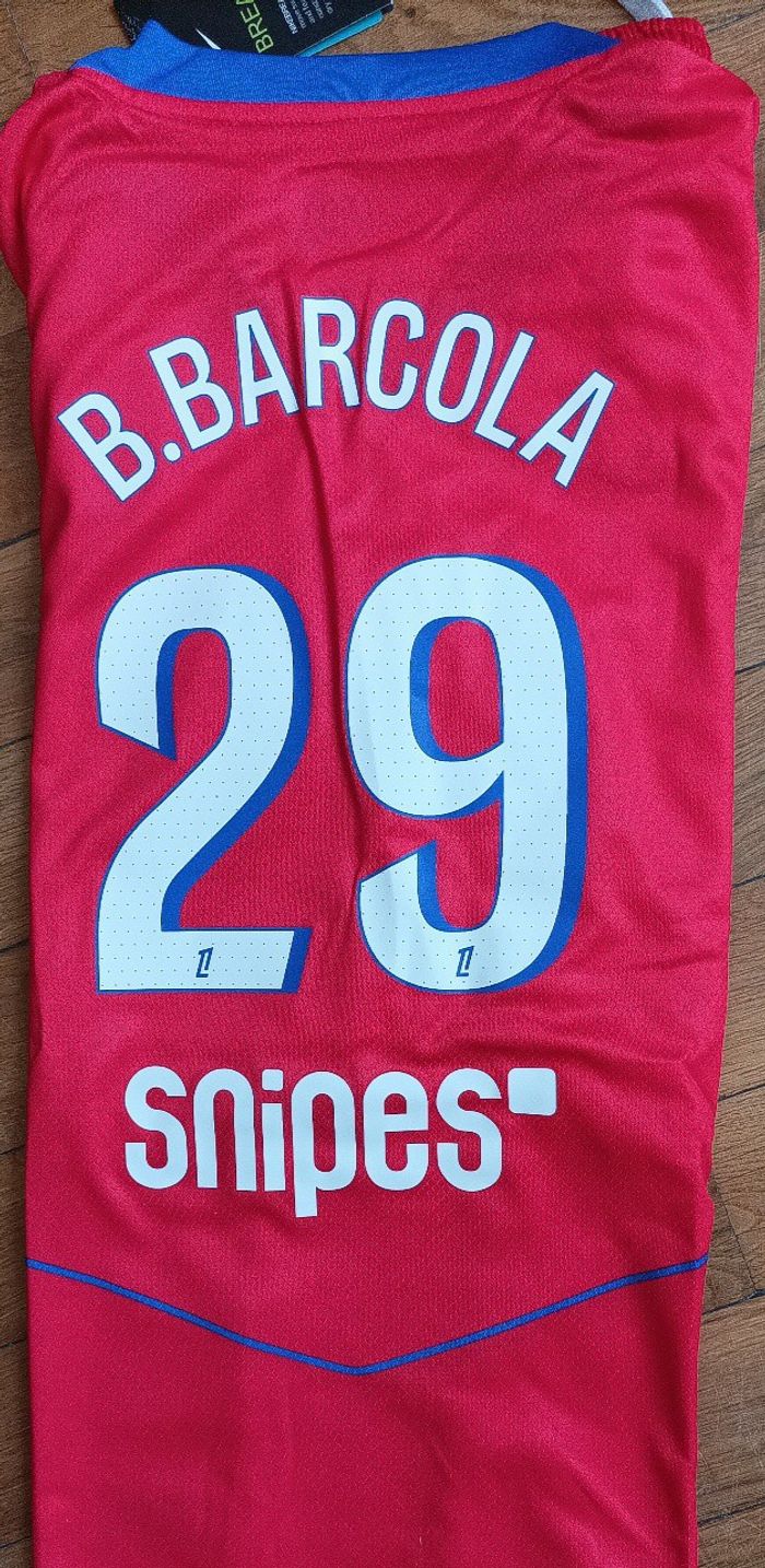 Maillot PSG taille 14 ans Barcola rouge 2026 complet Achat