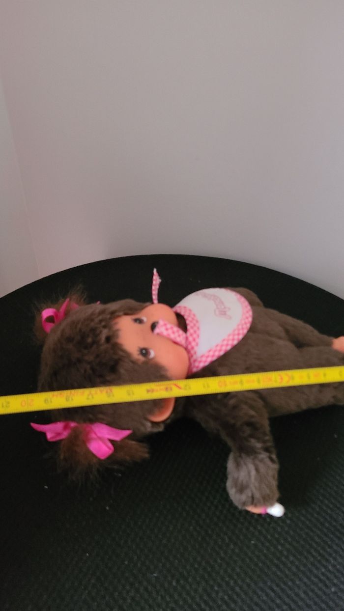 BANDAI Monchhichi - Fille Rose 20 cm - Dès 24 mois peluche Monchhichi Fille Rose - photo numéro 3