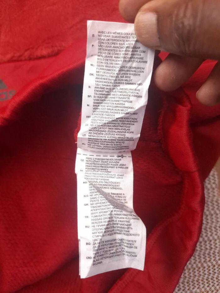Polaire adidas bi matière quart de zip rouge femme - taille S (107) - photo numéro 9