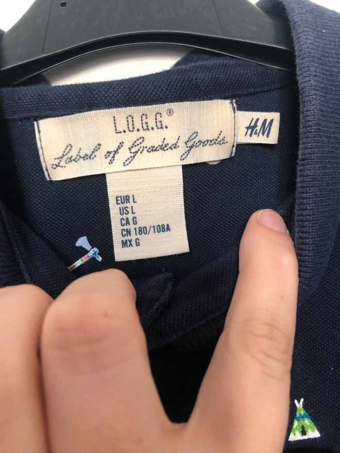 Polo homme bleu à motifs L - photo numéro 3