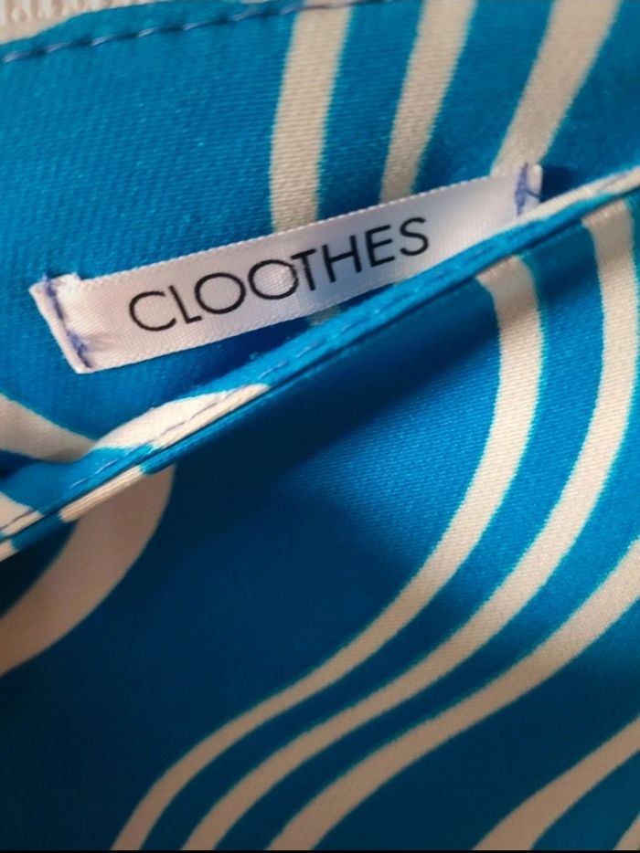 Pantalon bleu et blanc à motifs ample en bas - Taille XS - photo numéro 4