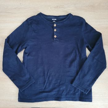 Tee-shirt manches longues col tunisien