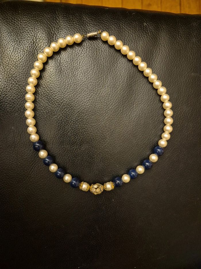 collier ras de cou perle et strass - photo numéro 6