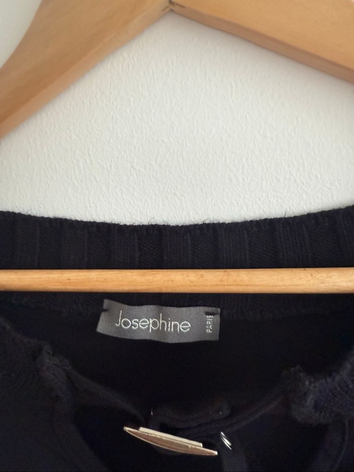 Blouse manches 3/4 léger noir avec détails rock taille 36 S - photo numéro 3