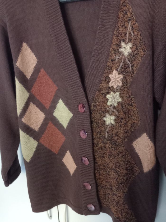 Veste tricot  marron - photo numéro 3