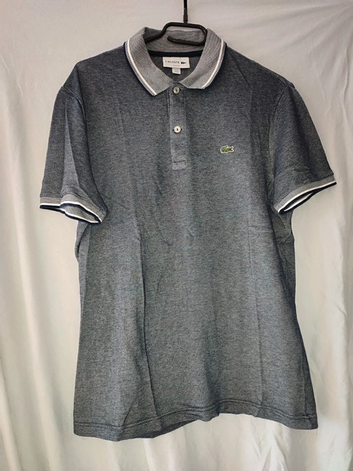 Polo Lacoste slim fit, gris bleuté chiné