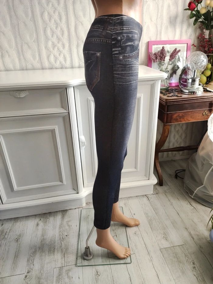 Leggings collant imprimé jean - photo numéro 2