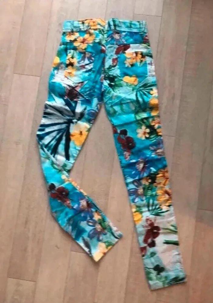 Pantalon multicolore fille Papillon - photo numéro 4