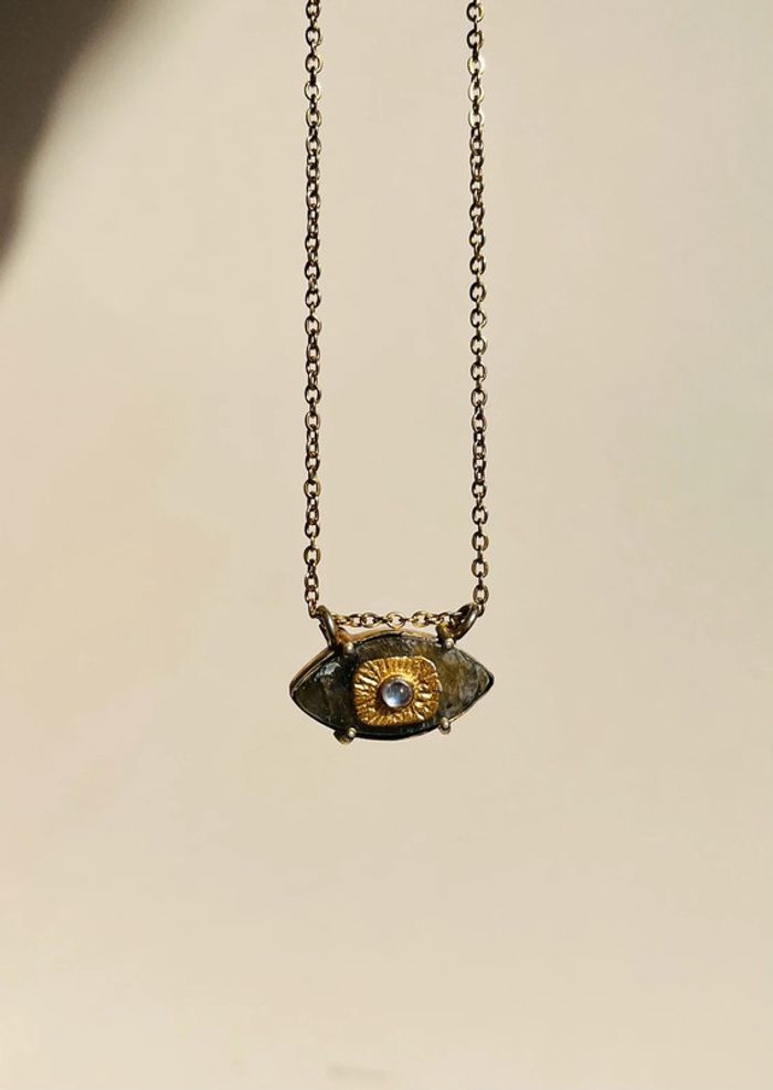 Collier talisman œil Labradorite - photo numéro 9