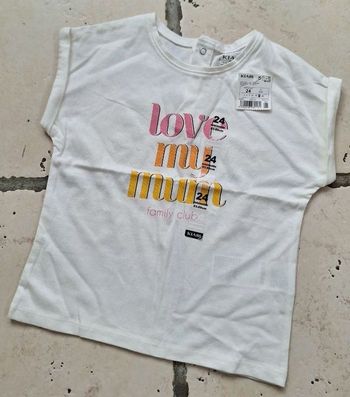 T-shirt blanc Kiabi message - 2 ans neuf