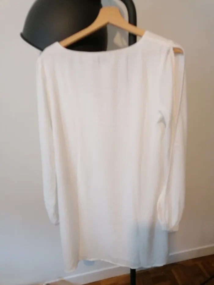 Robe blanche Vero Moda Manches longues fendues - photo numéro 4