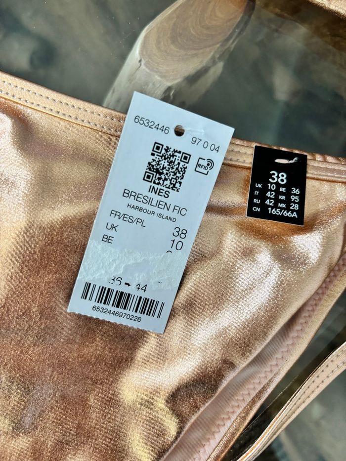 Maillot de bain 2 pièces Etam rose métallisé - photo numéro 4