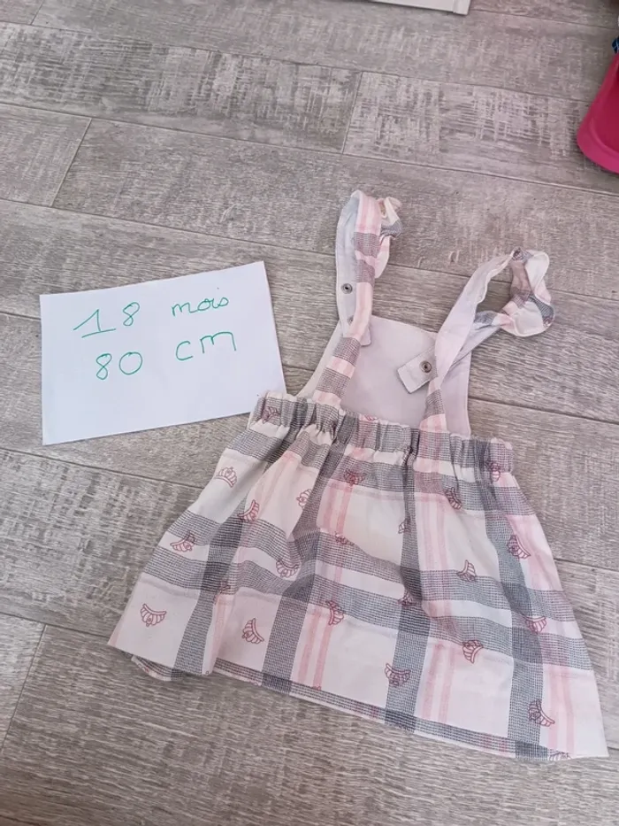 Robe salopette Lili gaufrette 18 mois 80 cm - photo numéro 3