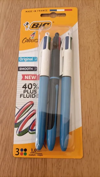 Blister de 3 crayons Bic 4 couleurs - Neuf