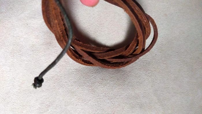 Bracelet cuir lanières croisées – Marron brut - photo numéro 9