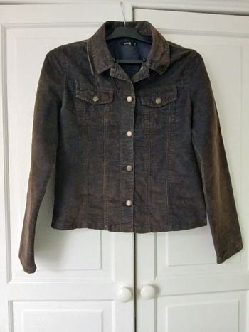 Veste velours marron foncé & reflets bleus 40/L - Autre Ton