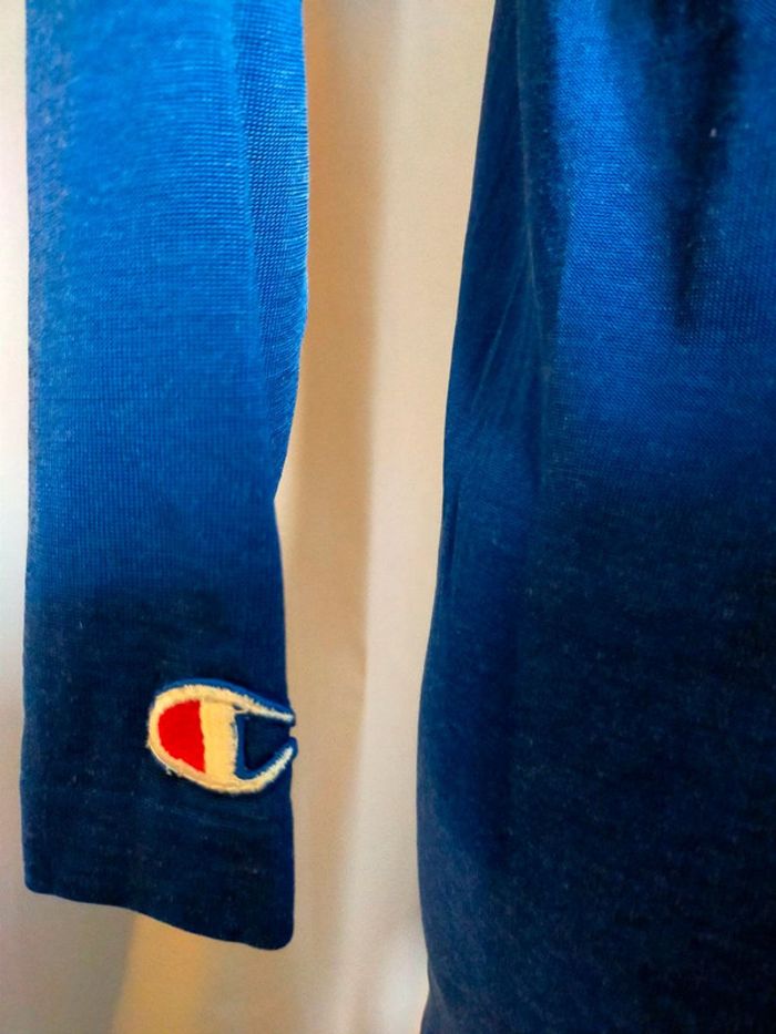 Haut long / mini-robe bleu vintage – Champion – T. S - photo numéro 13