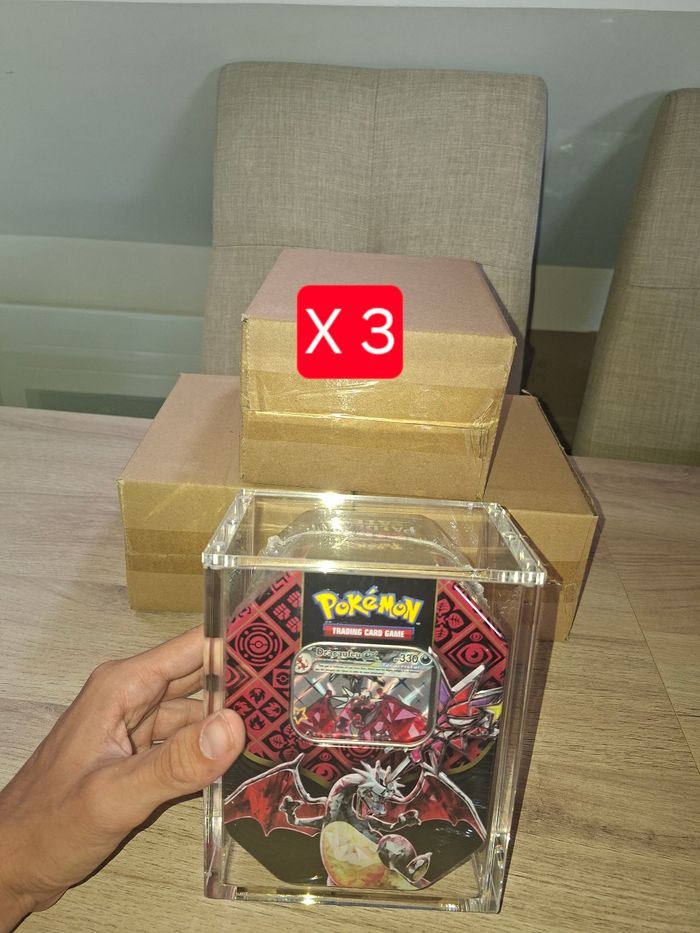 Lot de 3 protections acrylique pokebox Pokémon aimantée épaisse 8mm anti uv