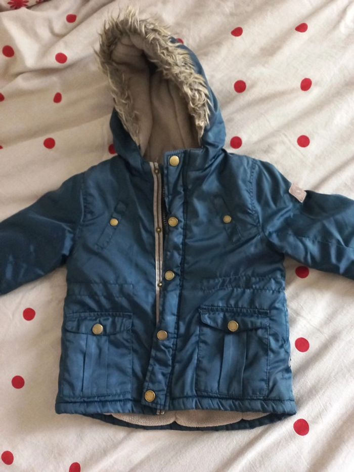 Manteau à capuche bleu marine 18 mois Kid Kanaï