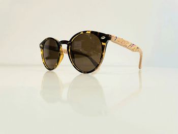 Lunette de soleil mixte Pantos façade marron léopard bras en liège uvprotection catégorie 3