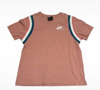 T-shirt NIKE Sportswear à Bandes Rétro - Rose Poudré - Taille M
