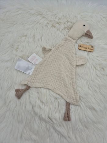 Doudou Oie Canard Lange H&M écru beige marron