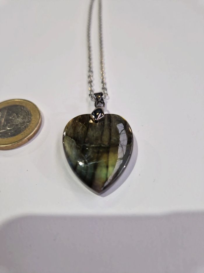 Collier labradorite métal argenté - photo numéro 4