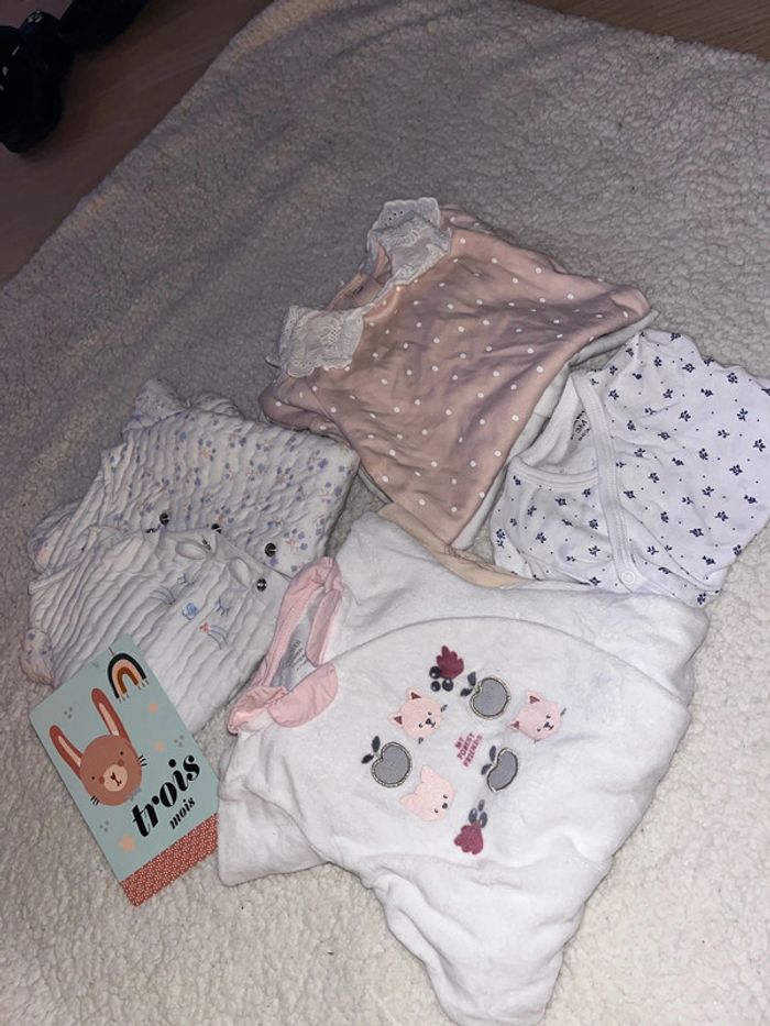 Lot de vêtements manches longues 3 mois fille