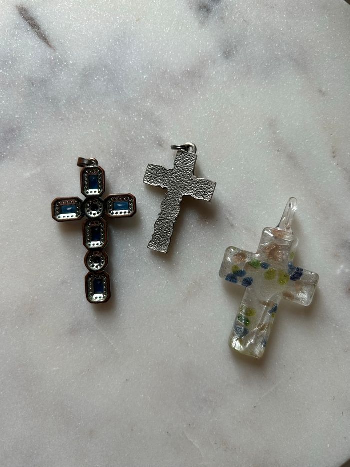 Lot de 3 pendentifs croix - photo numéro 4