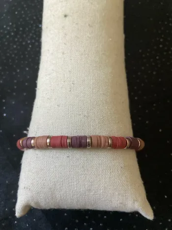Bracelet heishi dégradé bordeaux