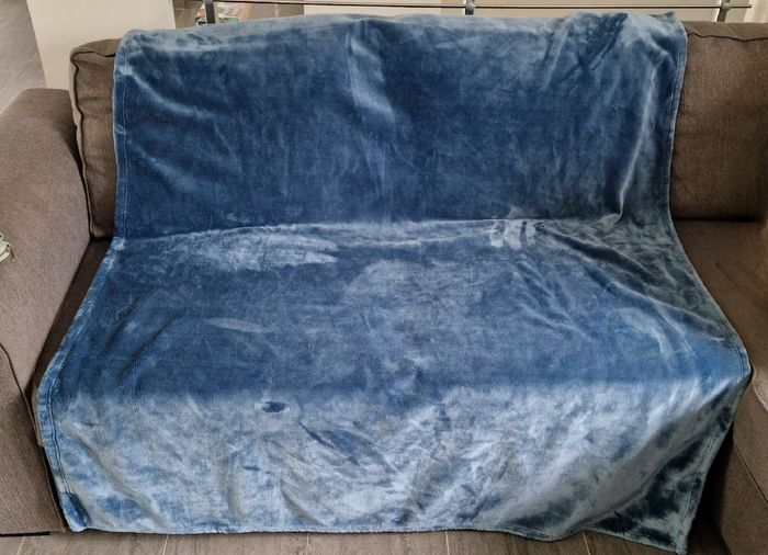 Plaid atmosphera bleu égéen 180x130 jamais servi - photo numéro 2