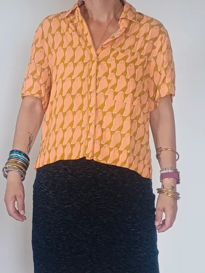 Chemisette Shoulder T38 imprimé oiseaux